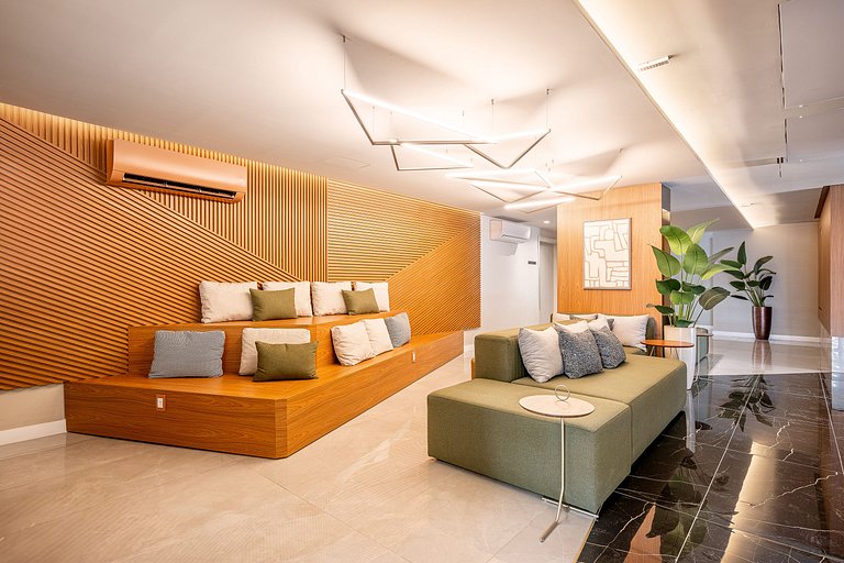 Studio completo | Piscina, academia e conforto