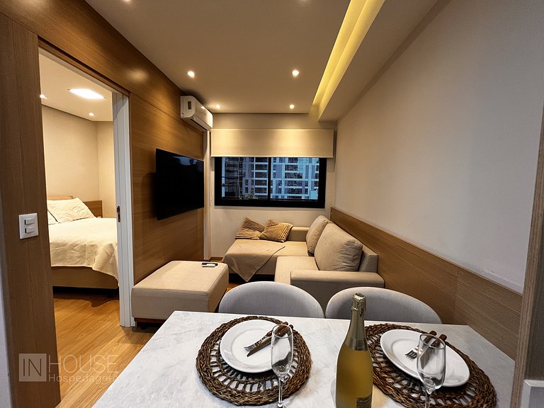 Apto 1 Quarto Premium no Go Carlos Gomes