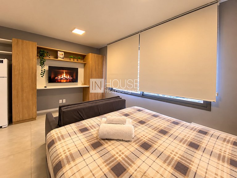 Studio com cama queen próximo à Redenção e à UFRGS